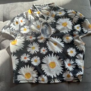 Floral Oriental Mesh Top